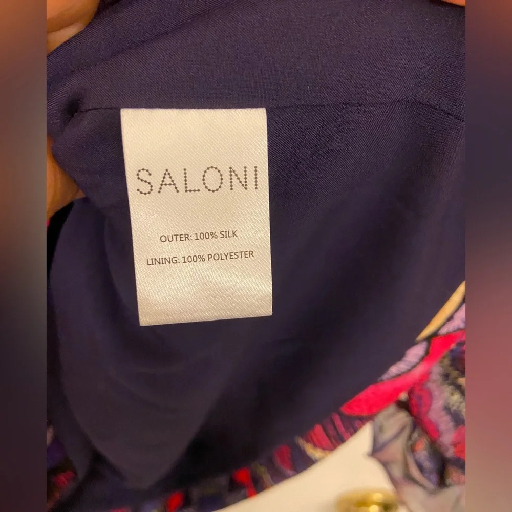 NWT Saloni Rina B Mini Dress Prism Crystalline Print Size 10 - Picture 6 of 9